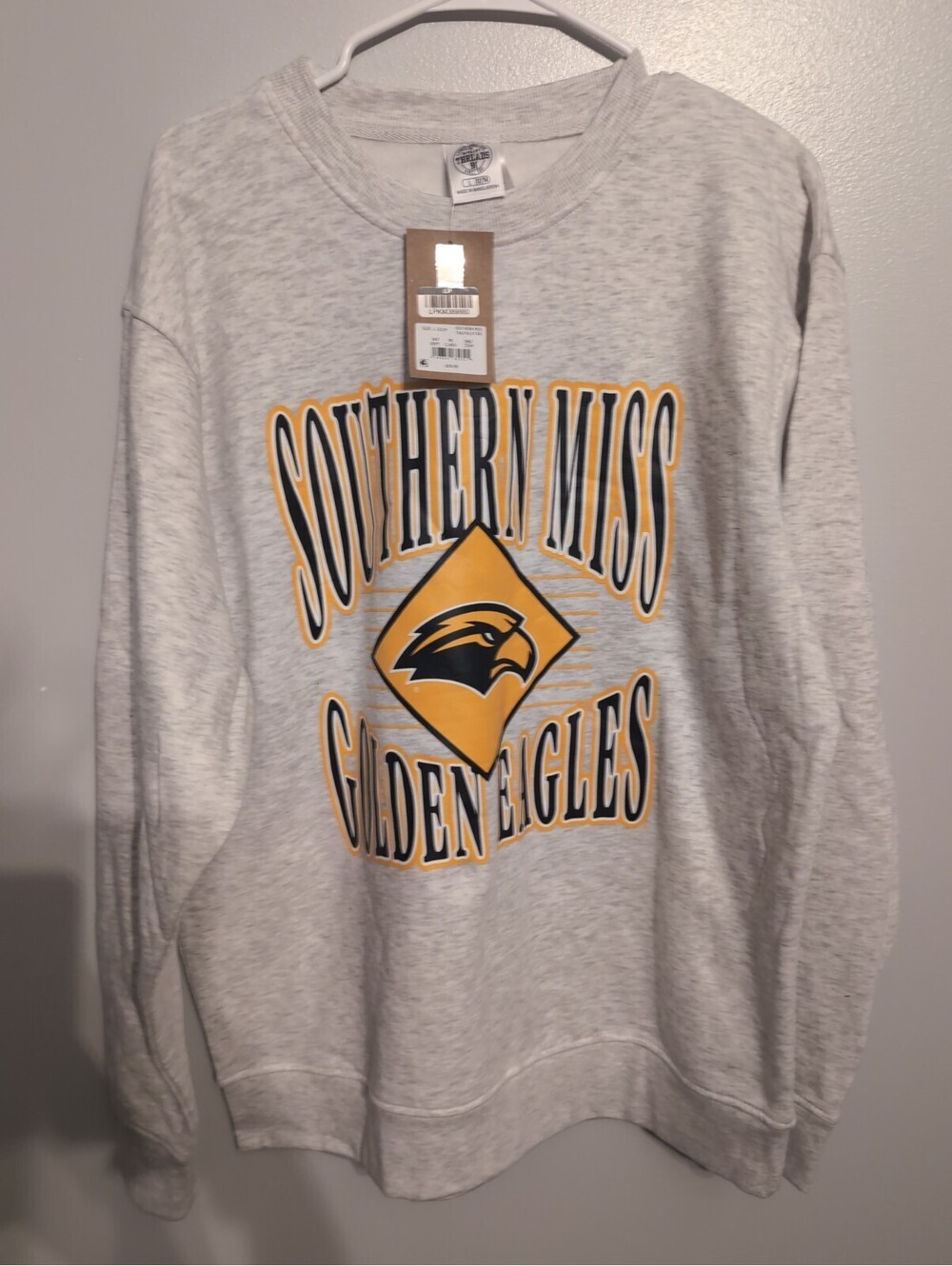 NEW Womens Large NCAA Southern Miss Golden Eagles Classic Fit Fleece Sweatshirt